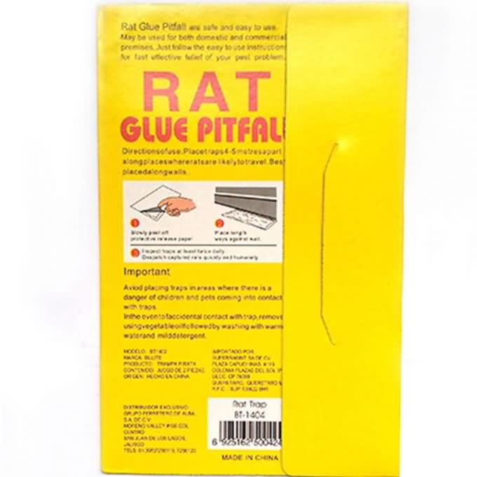 Mouse Trap BT-1404 Rat Glue Pitfall Small Yellow Paper Board