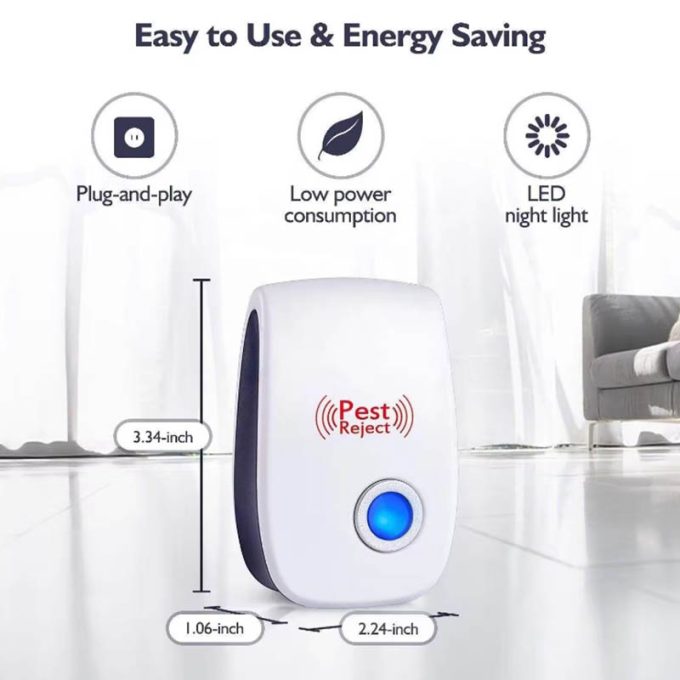 Ultrasonic Repeller Reject Electronic Mosquito Killer Light Trap Lamp Repellant Pest Control